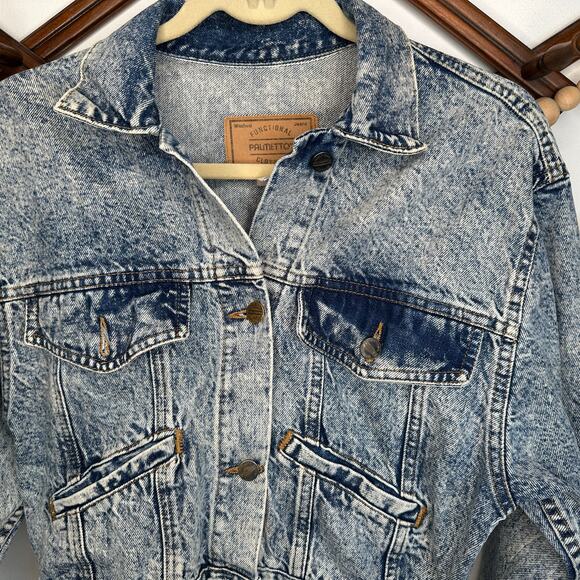 Vintage Palmetto's Acid Wash Denim Jean Jacket - Picture 2 of 6